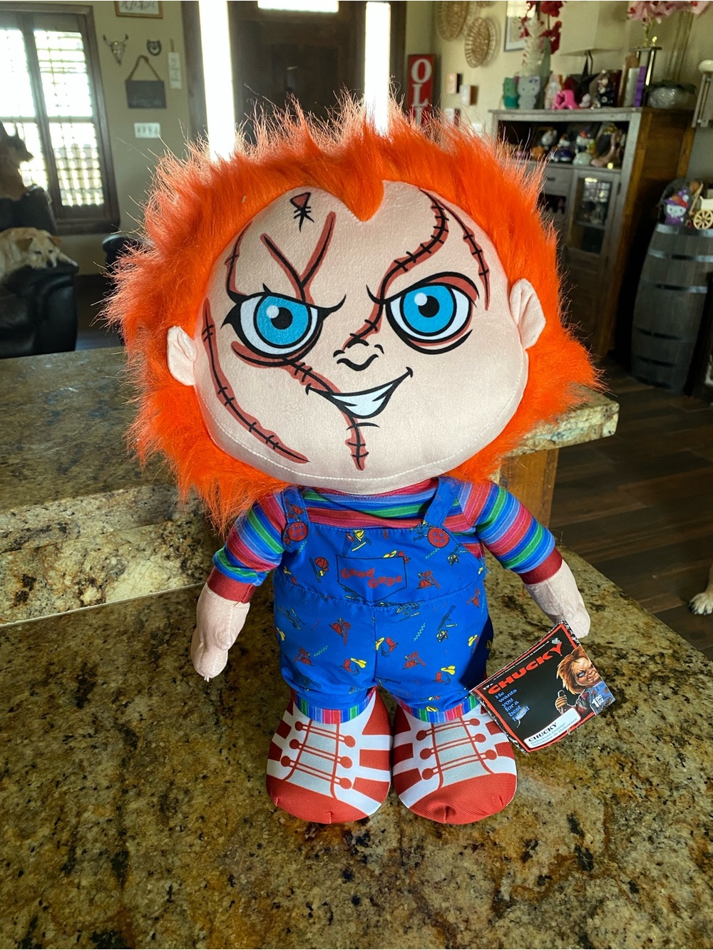 Chucky-Inspired Plush Doll with Bright Orange Hair - Horror Character Plush